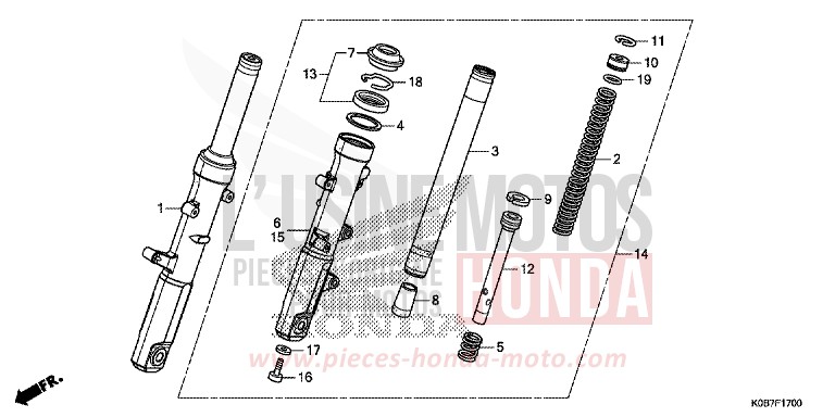 FRONT FORK for NSS300A PEARL NIGHTSTAR BLACK (NHA84) from 2019