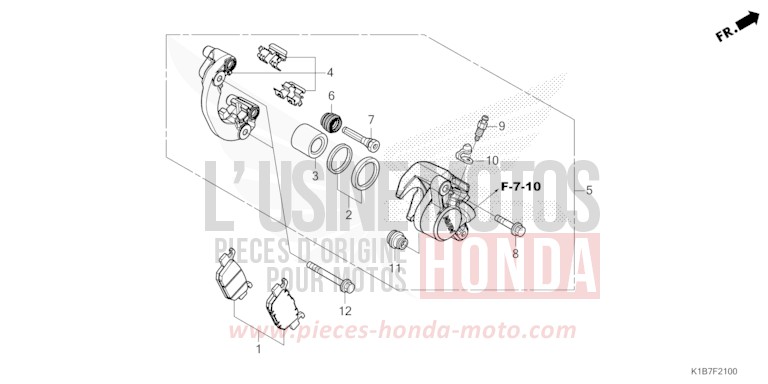 REAR BRAKE CALIPER for NSS350A MAT CARNELIAN RED METALLIC (R384) from 2022