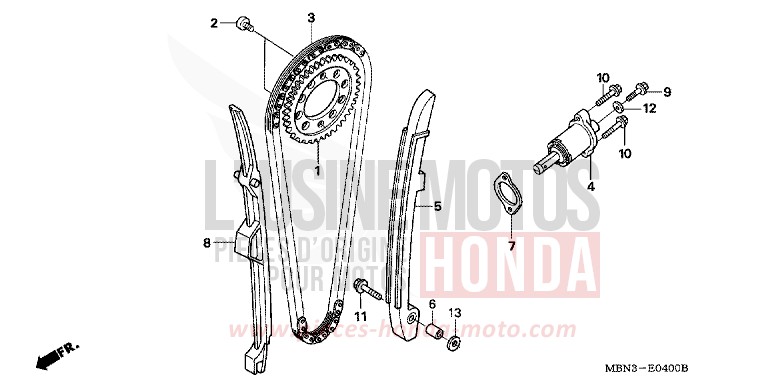 CAM CHAIN/TENSIONER for XR650R FIGHTING RED (R134) from 2001