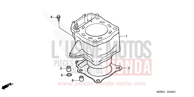 CYLINDER for XR650R FIGHTING RED (R134) from 2002