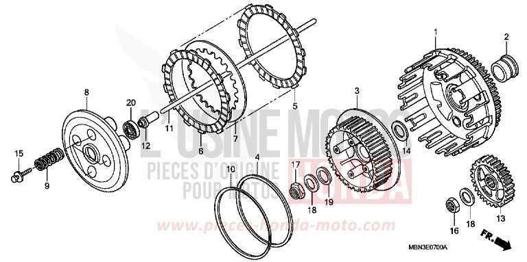 CLUTCH for XR650R FIGHTING RED (R134) from 2003