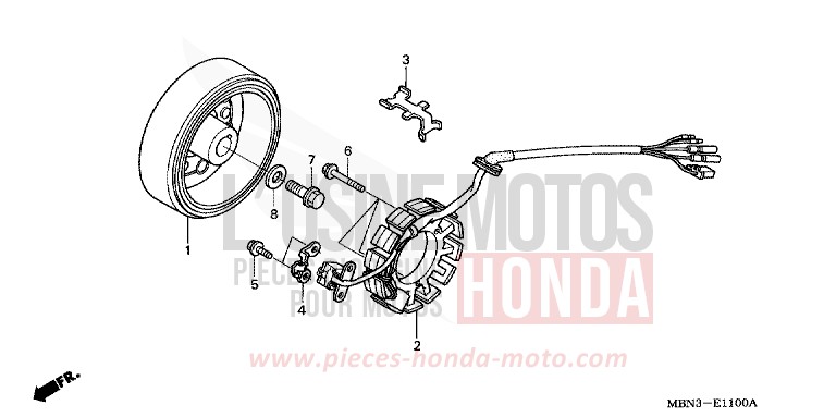 GENERATOR for XR650R FIGHTING RED (R134) from 2005