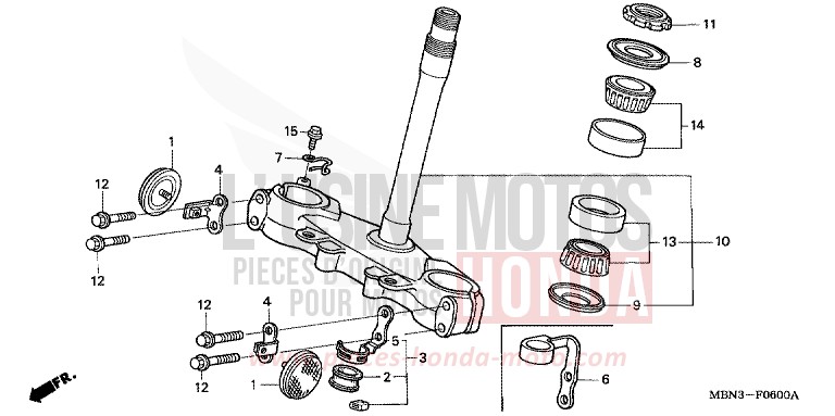 STEERING STEM for XR650R FIGHTING RED (R134) from 2006
