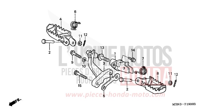 PEDALE per XR650R FIGHTING RED (R134) del 2000