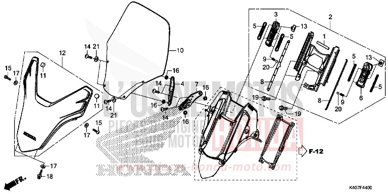 FRONT VISOR/WINDSCREEN (NSS125DF/ADF/ADH) for NSS125AD NOIR (NH1) from 2015