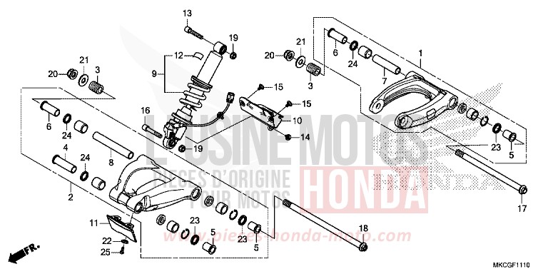 CUSHION ARM for GL1800 MAT BALLISTIC BLACK METALLIC (NHA86K) from 2020