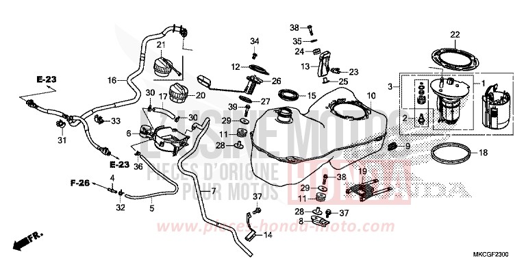 FUEL TANK for GL1800 MAT BALLISTIC BLACK METALLIC (NHA86K) from 2020