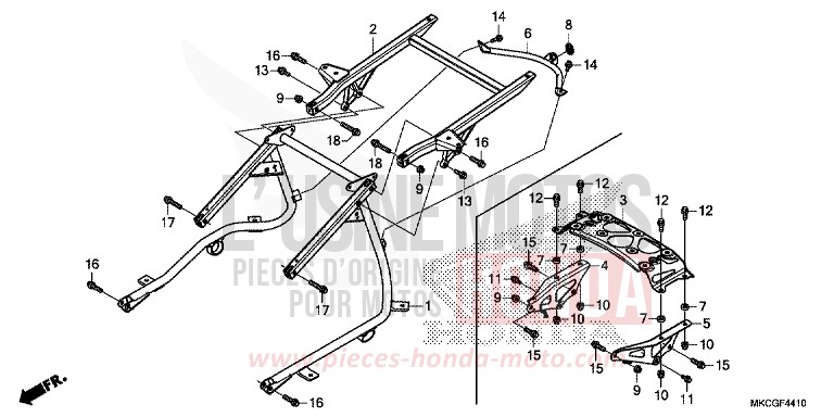 LUGGAGE RACK for GL1800 MAT BALLISTIC BLACK METALLIC (NHA86K) from 2020
