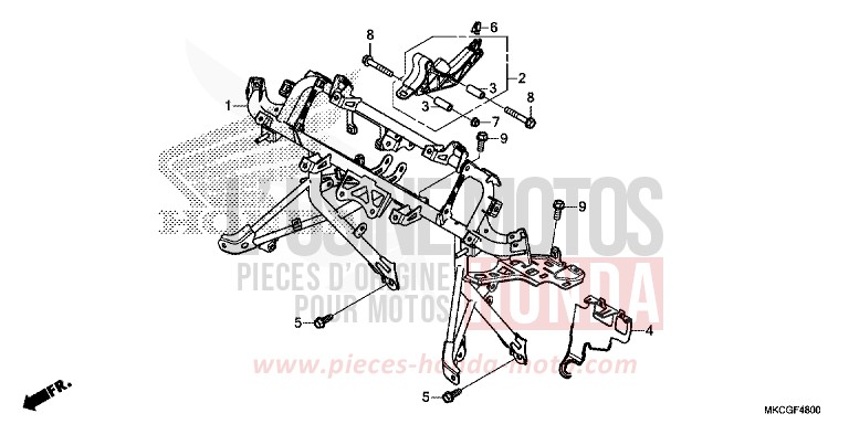 COWL STAY for GL1800 MAT BALLISTIC BLACK METALLIC (NHA86K) from 2020
