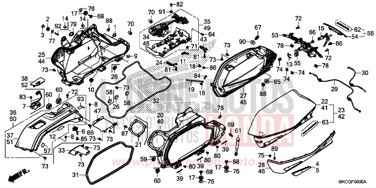 SADDLEBAG for GL1800 MAT BALLISTIC BLACK METALLIC (NHA86K) from 2020
