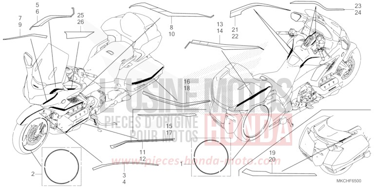 STRIPE for GL1800 PEAL DEEP MUD GRAY (NHC47B) from 2021
