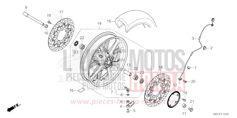 FRONT WHEEL for GL1800 MAT JEANS BLUE MATALLIC (PB417) from 2022