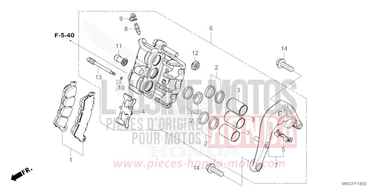 REAR BRAKE CALIPER for GL1800 MAT JEANS BLUE MATALLIC (PB417) from 2022