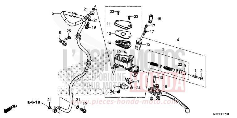 CLUTCH MASTER CYLINDER for GL1800 MAT MAJESTIC SILVER METALLIC (NHB70) from 2019