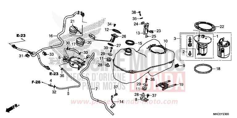 FUEL TANK for GL1800 MAT MAJESTIC SILVER METALLIC (NHB70) from 2019