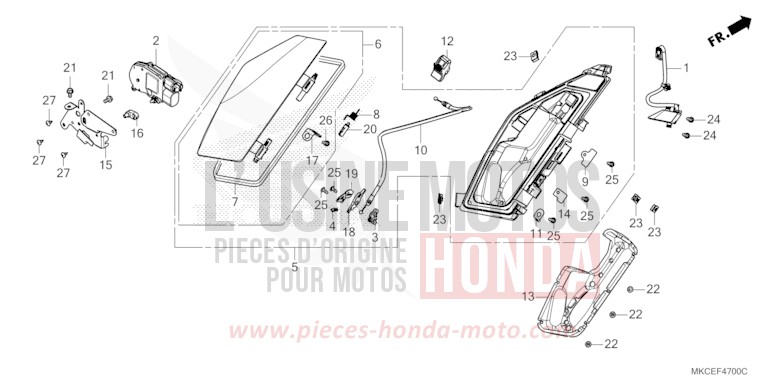 POCKET for GL1800 MAT MAJESTIC SILVER METALLIC (NHB70) from 2019