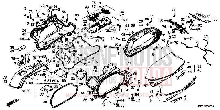SADDLEBAG for GL1800 MAT MAJESTIC SILVER METALLIC (NHB70) from 2019