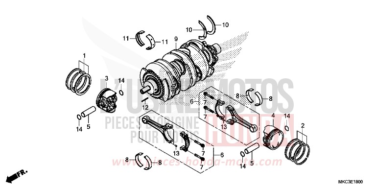 VILEBREQUIN/PISTON for GL1800 CANDY ARDENT RED (R367B) from 2018