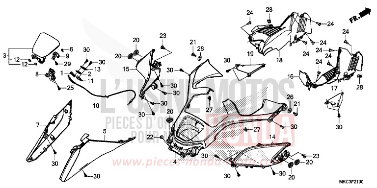 COUVERCLE for GL1800 CANDY ARDENT RED (R367B) from 2018