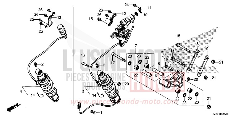 COUSSIN ARRIERE for GL1800 CANDY ARDENT RED (R367B) from 2018