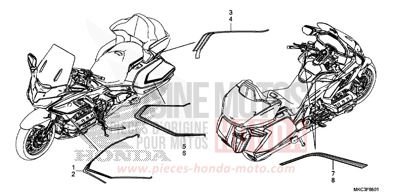 RAYURE (GL1800DA) for GL1800 CANDY ARDENT RED (R367B) from 2018