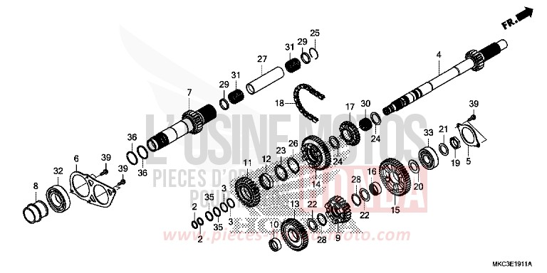 TRANSMISSION (MAINSHAFT) (DCT) for GL1800 DARKNESS BLACK METALLIC (NH463) from 2018