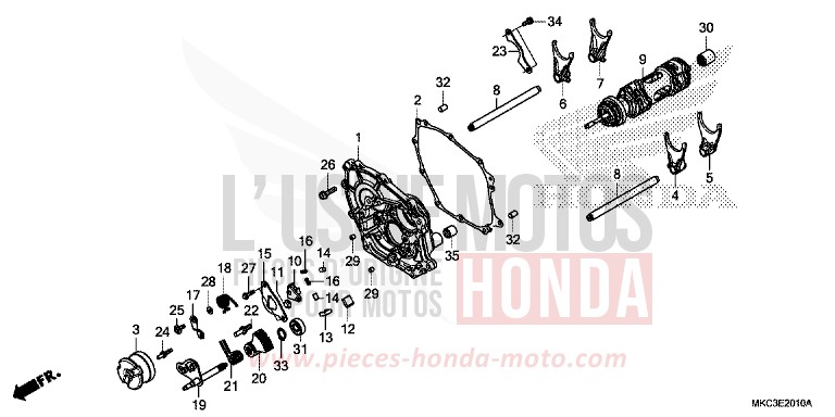 SHIFT DRUM/SHIFT FORK (DCT) for GL1800 DARKNESS BLACK METALLIC (NH463) from 2018