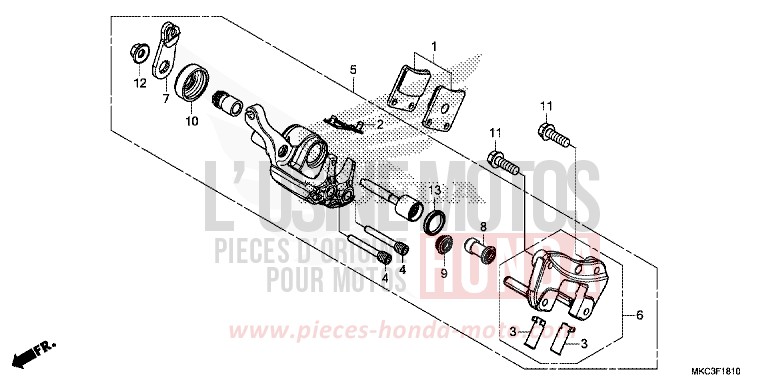 PARKING BRAKE CALIPER for GL1800 DARKNESS BLACK METALLIC (NH463) from 2018