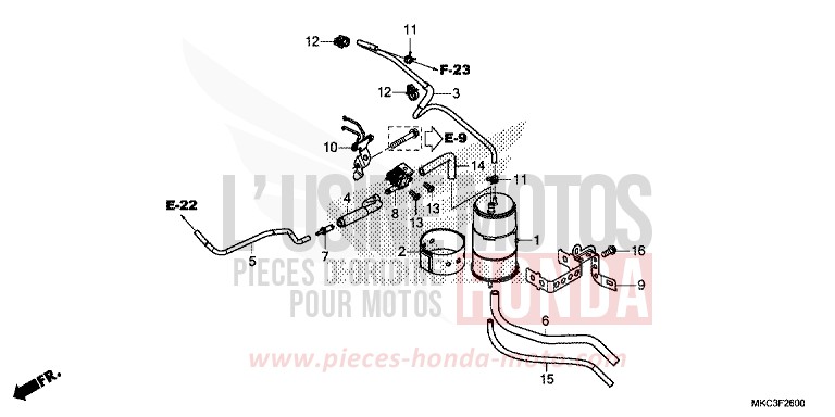 CANISTER for GL1800 DARKNESS BLACK METALLIC (NH463) from 2018
