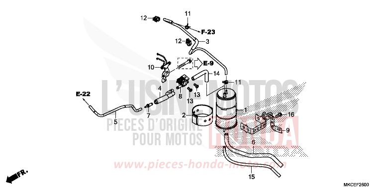 CANISTER for GL1800 CANDY ARDENT RED (R367B) from 2019