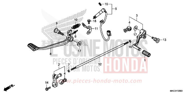 PEDAL for GL1800 CANDY ARDENT RED (R367B) from 2019
