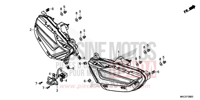 REAR COMBINATION LIGHT for GL1800 CANDY ARDENT RED (R367B) from 2019