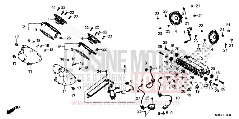 AUDIO UNIT for GL1800 CANDY ARDENT RED (R367B) from 2019