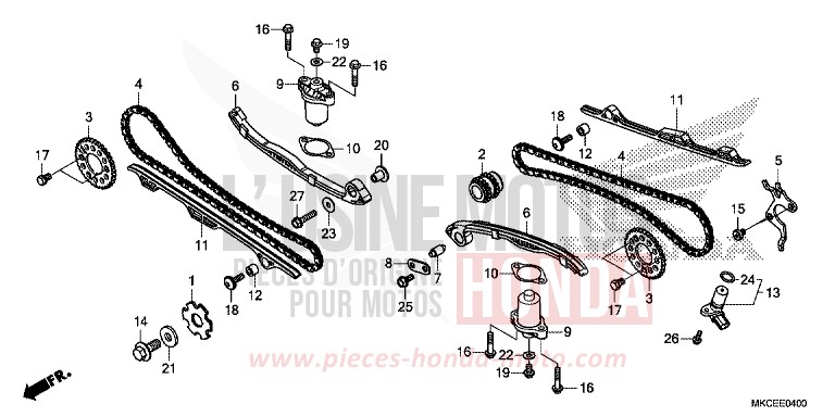 CAM CHAIN/TENSIONER for GL1800 DARKNESS BLACK METALLIC (NH463) from 2019