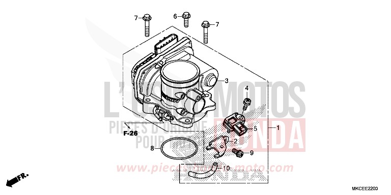 THROTTLE BODY for GL1800 DARKNESS BLACK METALLIC (NH463) from 2019