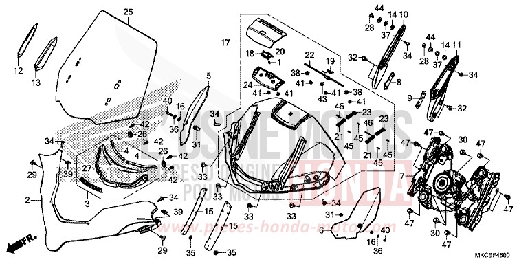 WINDSCREEN for GL1800 PEARL HAWKSEYE BLUE (PB409) from 2019