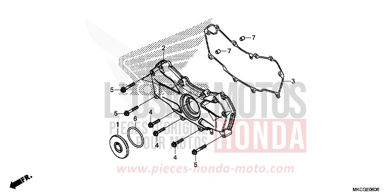 FRONT ENGINE COVER for GL1800 PEARL GLARE WHITE (NHB53E) from 2020