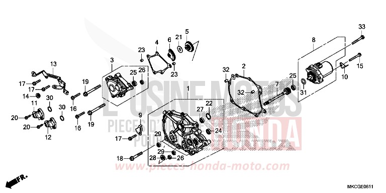SHIFTING COVER (DCT) for GL1800 PEARL GLARE WHITE (NHB53E) from 2020