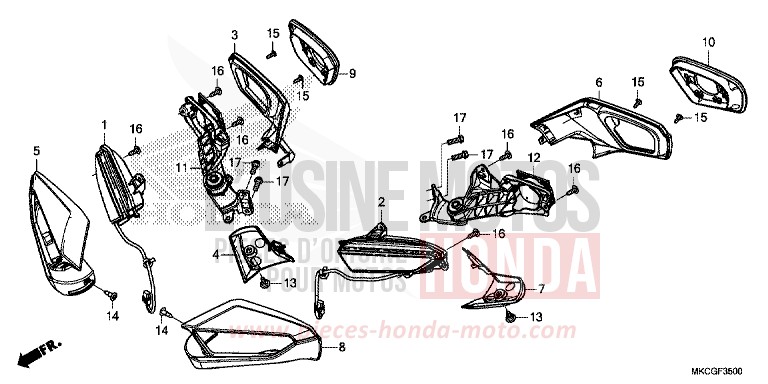 WINKER/MIRROR for GL1800 PEARL GLARE WHITE (NHB53E) from 2020