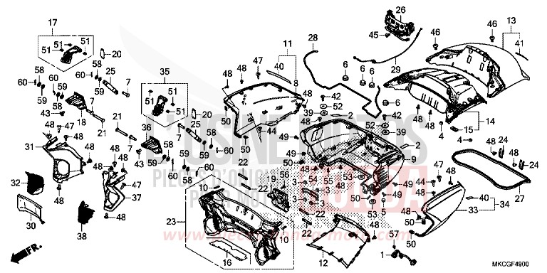 LUGGAGE BOX for GL1800 PEARL GLARE WHITE (NHB53E) from 2020