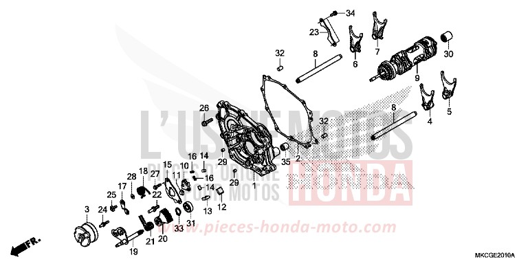 SHIFT DRUM/SHIFT FORK (DCT) for GL1800 CANDY ARDENT RED (R367B) from 2020