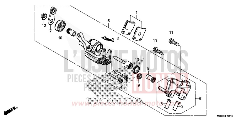 PARKING BRAKE CALIPER for GL1800 CANDY ARDENT RED (R367B) from 2020