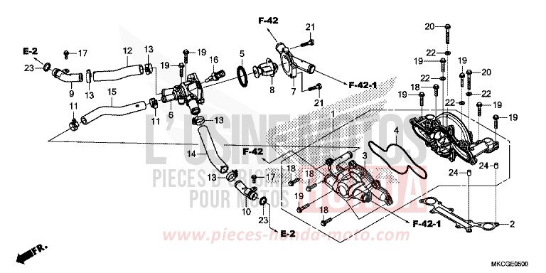 WATER PUMP for GL1800 DARKNESS BLACK METALLIC (NH463D) from 2020