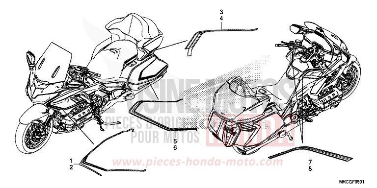 STRIPE (2) for GL1800 DARKNESS BLACK METALLIC (NH463D) from 2020