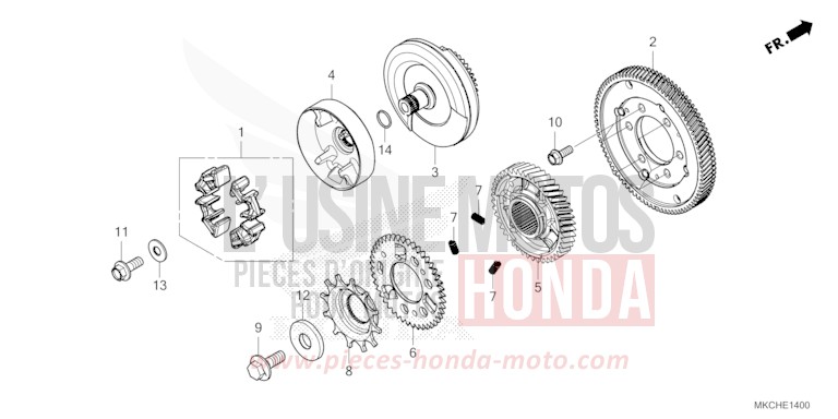 PRIMARY GEAR for GL1800 CANDY ARDENT RED (R367B) from 2021