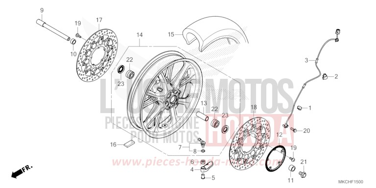 FRONT WHEEL for GL1800 CANDY ARDENT RED (R367B) from 2021