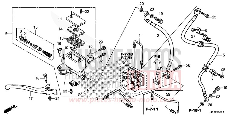 FRONT BRAKE MASTER CYLINDER (ABS) for NSS125AD LUCENT SILVER METALLIC (NHB87) from 2017
