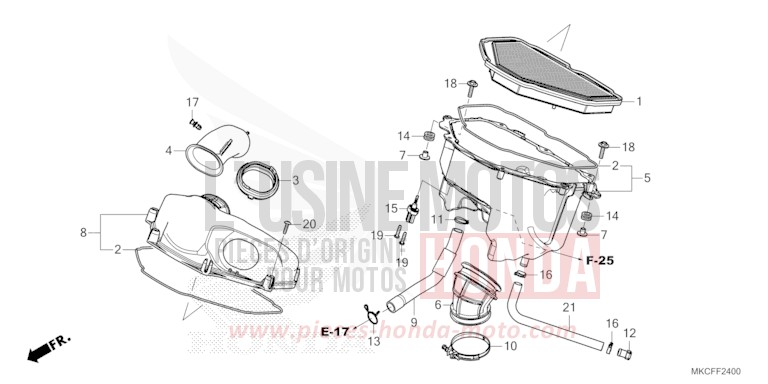 AIR CLEANER for GL1800 GUNMETAL BLACK METLLIC (NHC52B) from 2022