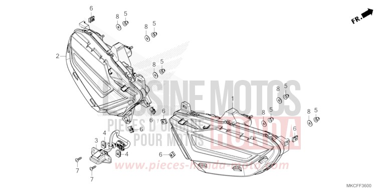 REAR COMBINATION LIGHT for GL1800 GUNMETAL BLACK METLLIC (NHC52B) from 2022