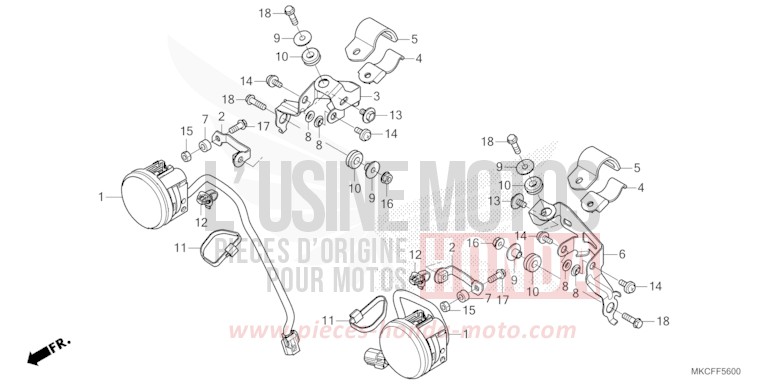 PHARE ANTIBROUILLARD for GL1800 GUNMETAL BLACK METLLIC (NHC52B) from 2022